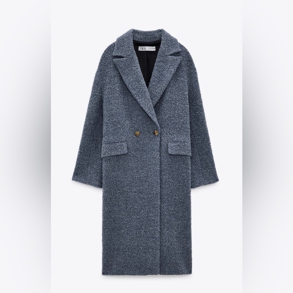 BNWOT Zara TEXTURED WEAVE COAT XS - Picture 2 of 6